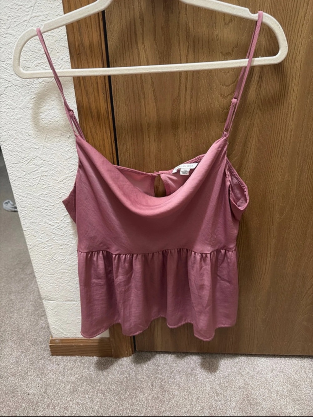 American Eagle Outfitters Mauve Pink Spaghetti Strap Peplum Tank